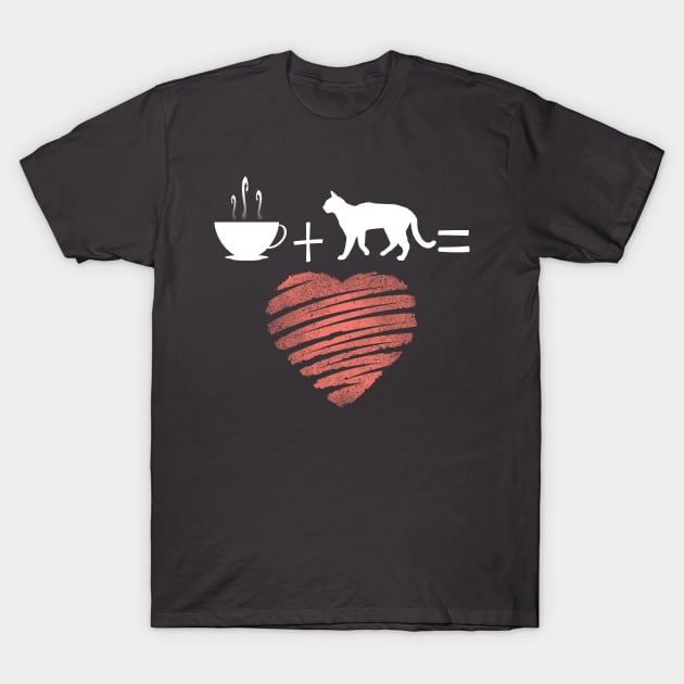 Cats and Coffee - Love T-shirt T-Shirt by ToothandScaleDesign